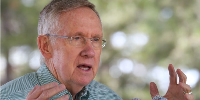 Senate Majority Leader Harry Reid, of Nevada, addresses participants at the 18th Annual Lake Tahoe Summit, Tuesday, Aug. 19, 2014, in South Lake Tahoe, Calif.