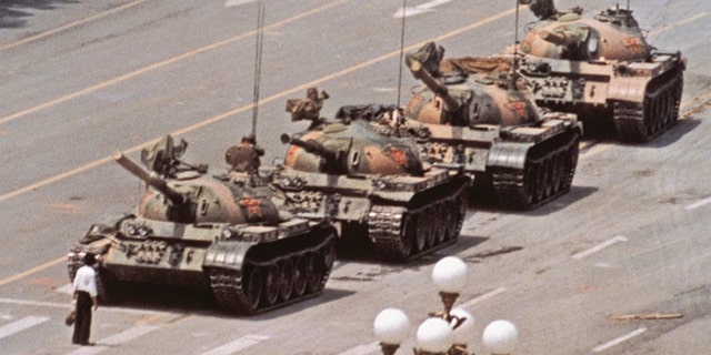 The famous photo of Tank Man in Tiananmen Square, Beijing, June 5, 1989. (Photo: Jeff Widener/Associated Press)