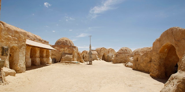 A view of the Star Wars movie set is seen at Ong Jmal, in Nefta, May 3, 2014.