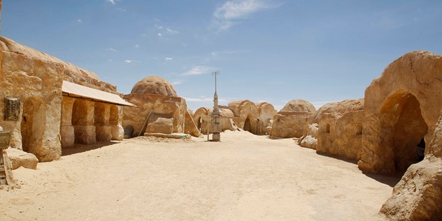 A view of the Star Wars movie set is seen at Ong Jmal, in Nefta, May 3, 2014.