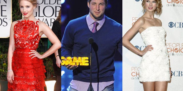 Is Tim Tebow caught between two gals, Dianna Agron (left) and Taylor Swift?