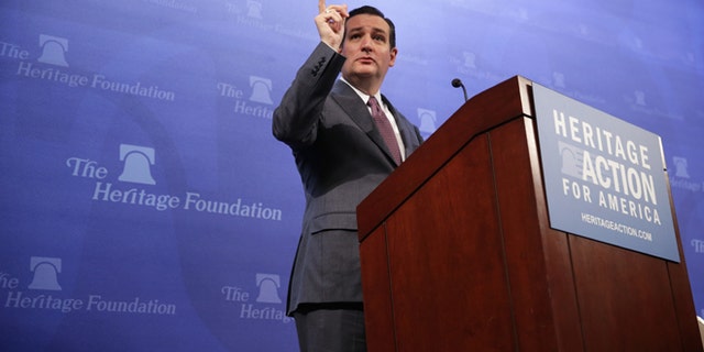 WASHINGTON, DC - FEBRUARY 10: U.S. Senator Ted Cruz (R-TX) addresses the Heritage Action for America's Conservative Policy Summit February 10, 2014 in Washington, DC. Sen. Cruz discussed the "American Energy Renaissance Act" that he will introduce to the Senate soon. (Photo by Alex Wong/Getty Images)