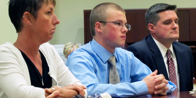 Oct. 22, 2012: Tyler Pagenstecher, 18, center, listens in juvenile court, in Lebanon, Ohio, as a judge sentences him to a minimum of six months in a juvenile jail stemming from his conviction on drug-trafficking charges. Pagenstecher is flanked by his mother, 50-year-old Daffney Pagenstecher, and his attorney, Mike O'Neill.