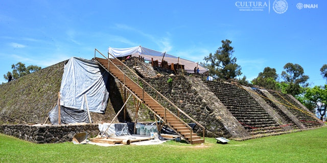 Teopanzolco pyramid was built sometime between 1200 and the Spanish conquest in 1521.