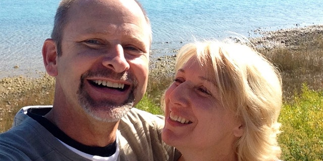 Terri O'Donnell (right) with Chris Regan.