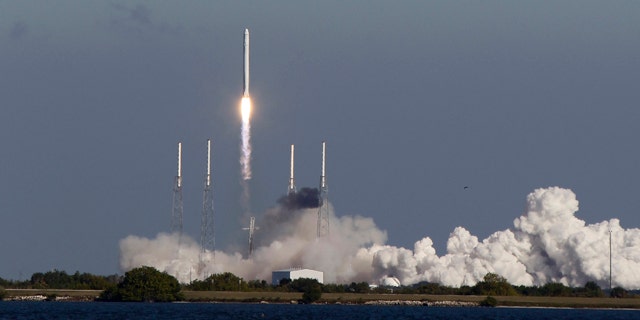 The SpaceX Falcon 9 rocket lifts off from pad 40 at the Cape Canaveral Air Force Station in Cape Canaveral, Fla., Wednesday, Dec. 8, 2010.