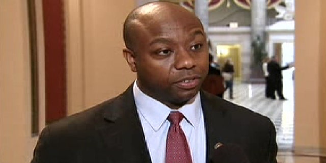 Feb. 11, 2011: Rep. Tim Scott, R-S.C., warns that a government shutdown is 'on the table' if Republicans and Democrats can't agree on spending cuts.