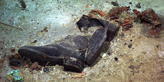 FILE: A pair of shoes may show where a victim of the Titanic disaster came to rest.