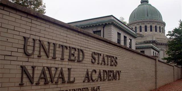 This May 7, 2007, file photo shows the US Naval Academy in Annapolis, Md.
