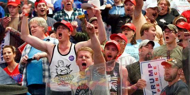 FILE - In this Monday, Oct. 10, 2016 file photo, supporters cheer for Republican presidential candidate Donald Trump during a rally in Wilkes-Barre, Pa. Mark DeMoss, a public relations executive and conservative Republican whose clients are mostly Christian religious organizations, says, "Thereââ¬â¢s plenty of blame to go around on this subject, but I think in this particular election that an embrace of Donald Trump was an embrace of incivility and vulgarity and insults and bullying, and unfortunately we saw very little public repudiation of that from any Trump supporters." (AP Photo/Evan Vucci)