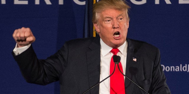 Republican presidential candidate Donald Trump speaks to the crowd at a Pearl Harbor Day Rally at the U.S.S. Yorktown December 7, 2015 in Mt. Pleasant, South Carolina. The South Carolina Republican primary is scheduled for February 20, 2016. (Photo by Sean Rayford/Getty Images)