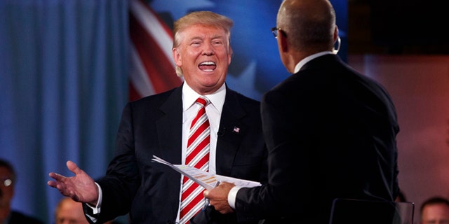 Donald Trump with 'Today' show co-anchor Matt Lauer Wednesday, Sept. 7, 2016.