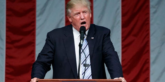 Republican presidential candidate Donald Trump speaks during a campaign rally at Sacred Heart University, Saturday, Aug. 13, 2016, in Fairfield, Conn. (AP Photo/Evan Vucci)