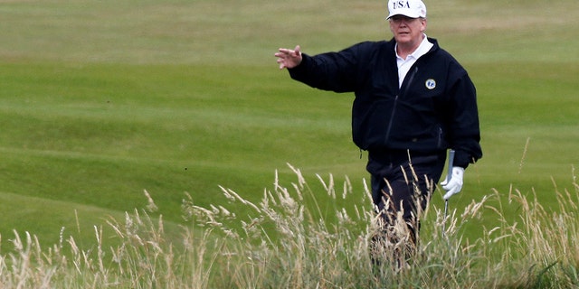 President Trump stayed at his Turnberry golf resort in Scotland.