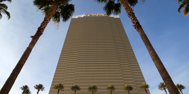 This Aug. 21, 2015 file photo shows the Trump International Hotel in Las Vegas.