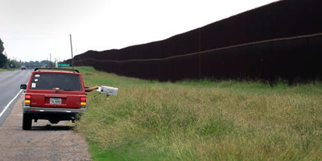 A section of border fence in Brownsville, Texas.