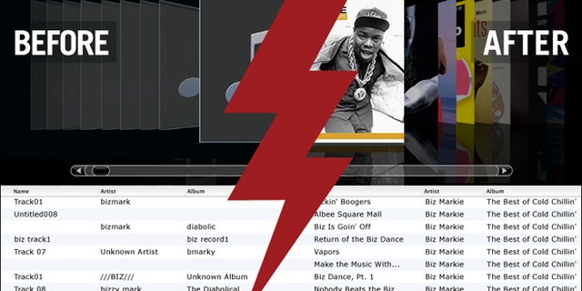 Tune Up takes your unorganized iTunes or Windows Media Player library and adds artist, album, and track info -- as well as the all-important album art.