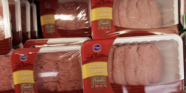 Aug 31: Products subject to meat giant Cargill's recall of 36 million pounds of ground turkey linked to a nationwide salmonella outbreak is seen on display at a grocery store in Redwood City, Calif.