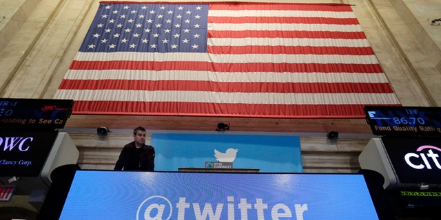 Nov. 7, 2013: A technician checks the bell podium of the New York Stock Exchange, where Twitter set a price of $26 per share for its initial public offering and will begin trading Thursday under the ticker symbol "TWTR" in the most highly anticipated IPO since its Silicon Valley rival's Facebook 2012 debut.