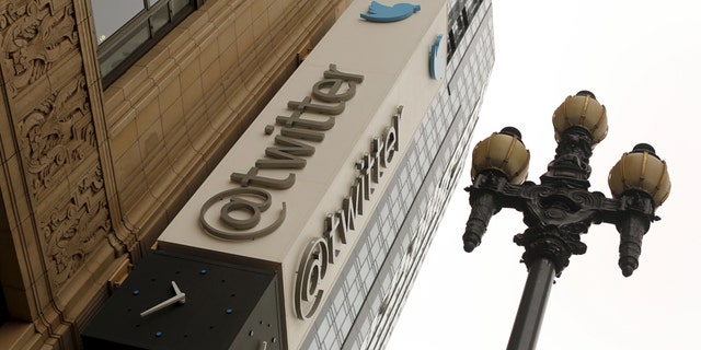 The Twitter logo is shown at its corporate headquarters  in San Francisco, Calif. April 28, 2015.
