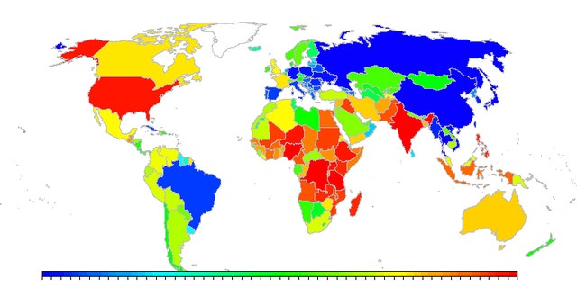 The expected population changes from now to 2100 are shown in the graphic. By far the largest expected increase is in Nigeria. The United States is eighth, with an expected increase of 146 million, or 46 percent. The largest projected decline is in China.
