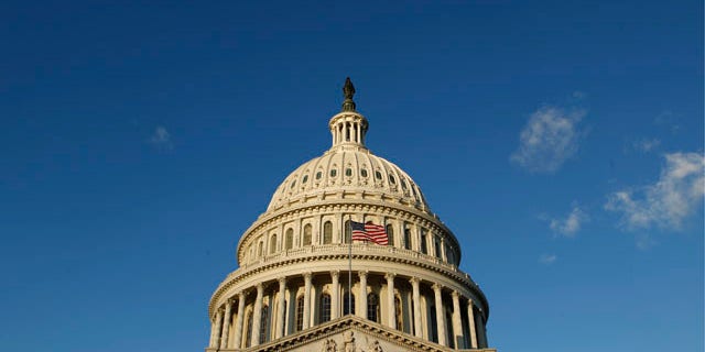The Capitol building is seen at sunrise on Capitol Hill in Washington.