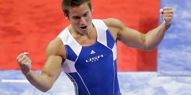 June 28, 2012: Sam Mikulak reacts after competing on the parallel bars during the preliminary round of the men's Olympic gymnastics trials in San Jose, Calif.