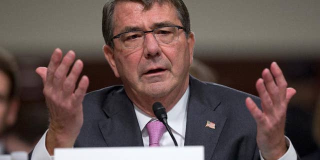 In this photo taken July 7, 2015, Defense Secretary Ash Carter testifies on Capitol Hill in Washington. Carter left for Tel Aviv on Sunday to push ahead with talks on ways the U.S. can further improve Israel’s security _ not just with Iranian threats in mind, but an array of other challenges, including cyberdefense and maritime security. (AP Photo/Carolyn Kaster)