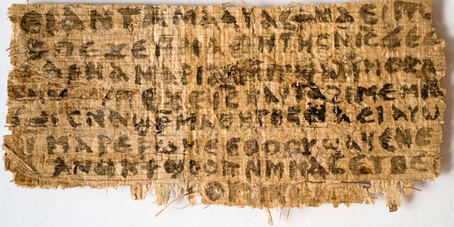 This Sept. 5, 2012 photo released by Harvard University shows a fourth century fragment of papyrus that divinity professor Karen L. King says is the only existing ancient text that quotes Jesus explicitly referring to having a wife. King, an expert in the history of Christianity, says the text contains a dialogue in which Jesus refers to "my wife," whom he identified as Mary. King says the fragment of Coptic script is a copy of a gospel, probably written in Greek in the second century. (AP Photo/Harvard University, Karen L. King)