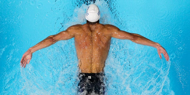 June 27, 2012: Michael Phelps swims in a men's 200-meter butterfly semifinal at the U.S. Olympic swimming trials in Omaha, Neb.