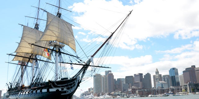 140829-N-XP344-626
BOSTON (Aug. 29, 2014) USS Constitution sets sail in Boston Harbor during the ship's second and final chief petty officer heritage week underway demonstration of 2014. More than 150 chief petty officer selects and mentors assisted the crew of Constitution with setting the ship's three topsails during the underway to conclude a week of sail training aboard Old Ironsides. (U.S. Navy photo by Mass Communication Specialist 3rd Class Victoria Kinney/Released)