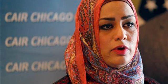 Muslim chaplain Tahera Ahmad responds to a question during a news conference Wednesday, June 3, 2015, in Chicago.
