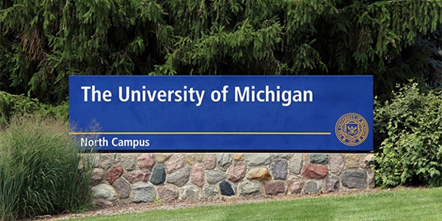 Ann Arbor, MI, USA - July 30, 2014: An entrance to the University of Michigan.  The University of Michigan is a public research university located in Ann Arbor, Michigan.