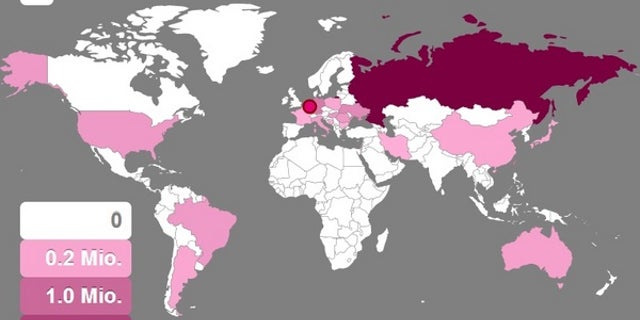A map tracks cyberattacks in real-time