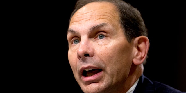July 22, 2014: Then-Veterans Affairs Secretary nominee Robert McDonald testifying on Capitol Hill in Washington.