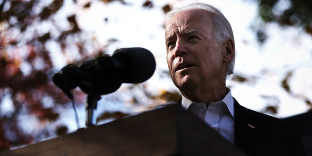 ANNANDALE, VA - NOVEMBER 04: U.S. Vice President Joseph Biden speaks during a campaign rally for Democratic gubernatorial candidate for Virginia Terry McAuliffe November 4, 2013 in Annandale, Virginia. Biden joined McAuliffe to push for votes on the last day before the election on Tuesday. (Photo by Alex Wong/Getty Images)