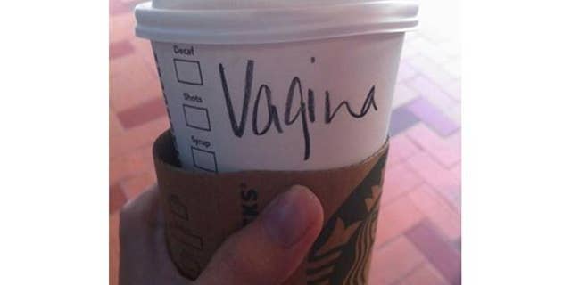 Virginia Goh's cup at a Hong Kong branch of Starbucks.