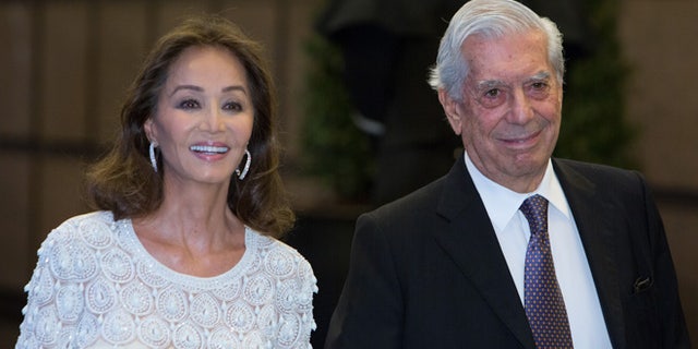 Isabel Preysler and Mario Vargas Llosa on March 28, 2016 in Madrid, Spain.