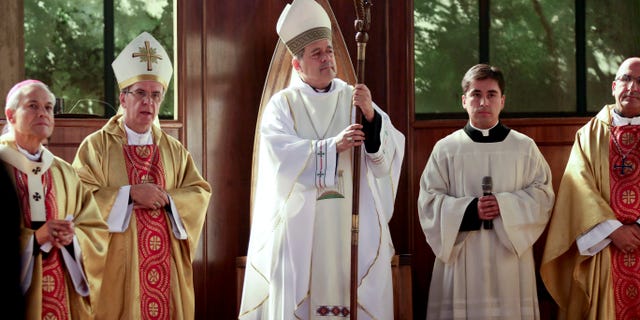 Rev. Juan Barros in his ordination ceremony as bishop in Osorno, Chile, on March 21, 2015.