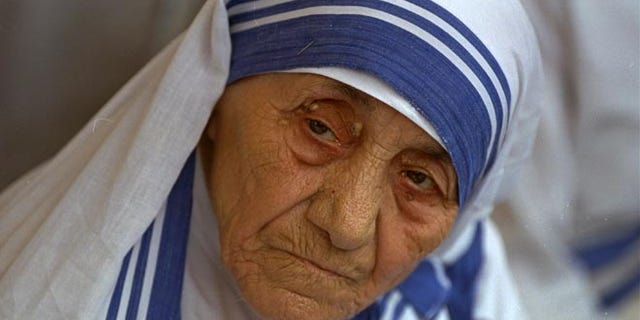 FILE - In this Aug. 25, 1993 file photo Mother Teresa, head of Missionaries of Charity, is photographed, in New Delhi, India. Pope Francis has signed off on the miracle needed to make Mother Teresa a saint, giving the nun who cared for the poorest of the poor one of the Catholic Church's highest honors just two decades after her death. The Vatican said Friday, Dec. 18, 2015, that Francis approved a decree attributing a miracle to Mother Teresa's intercession during an audience with the head of the Vatican's saint-making office on Thursday, his 79th birthday. (AP Photo, file)