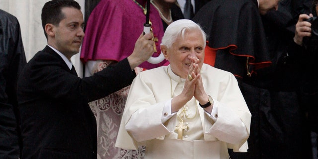 Pope Benedict XVI, shown here in 2008 photo, was the target of a terror plot, according to Italian authorities.