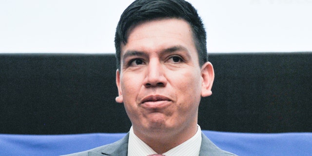 WASHINGTON, DC - APRIL 15: Oscar Vazquez speaks during a panel discussion after a screening of "Underwater Dreams" presented by Viacom and EPIX at the Motion Picture Association of America on April 15, 2015 in Washington DC. (Photo by Kris Connor/Getty Images for EPIX)