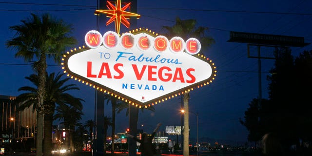 Mar. 27, 2010: A view of the "Welcome To Fabulous Las Vegas" neon sign is seen before Earth Hour in Las Vegas, Nevada.
