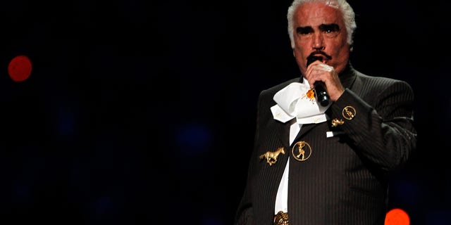 GUADALAJARA, MEXICO - OCTOBER 14: Singer Vicente Fernandez performs to start the Opening Ceremony for the XVI Pan American Games at Omnilife Stadium on October 14, 2011 in Guadalajara, Mexico. (Photo by Mike Ehrmann/Getty Images)
