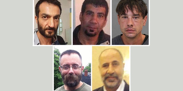 These photos, provided by the Toronto Police Service, show the five men McArthur is accused of killing, from left to right.