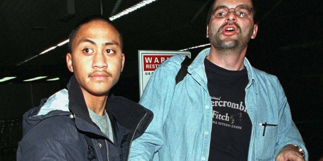 Vili Fualaau, age 15, with his lawyer Bob Huff.