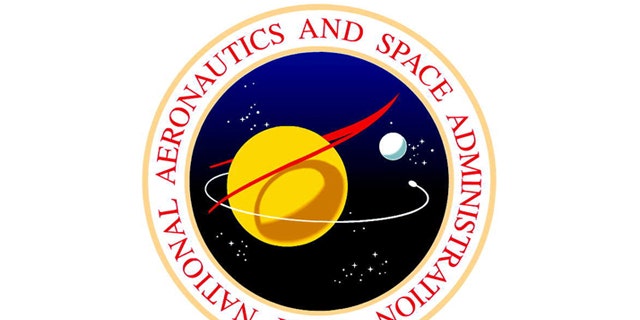 A vintage logo for NASA, the National Aeronautics and Space Administration.
