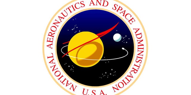 A vintage logo for NASA, the National Aeronautics and Space Administration.