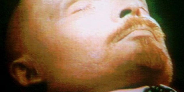 The embalmed body of Vladimir Lenin, who founded the Soviet Union, lies on public display in a Red Square mausoleum.
