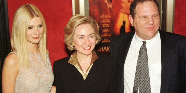 Actress Gwyneth Paltrow (L) poses with first lady Hillary Rodham Clinton (C) and Miramax co-chairman Harvey Weinstein as they arrive for the premiere of "Shakespeare in Love" in New York on December 3. Clinton introduced the film, which stars Paltrow, Joseph Fiennes, and Geoffrey Rush. It opens in New York and Los Angeles on December 11 and nationally on Christmas Day.
PM/ELD - RP1DRIFRNPAG